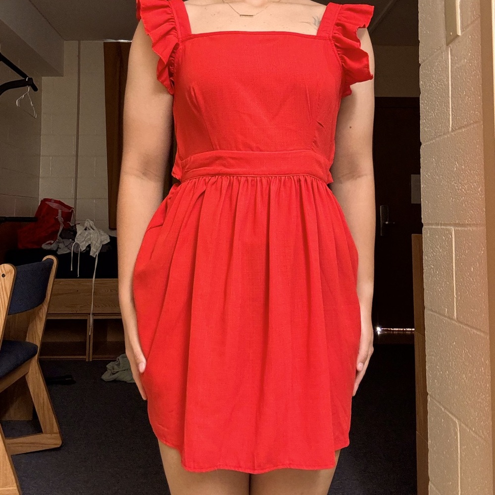 Red summer dress in medium
